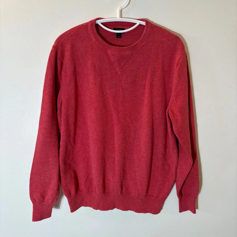 J. Crew Crewneck Sweater Red Cotton Pullover Size Medium‎